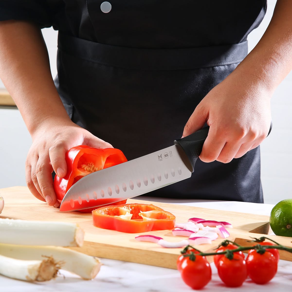 Chef using a knife